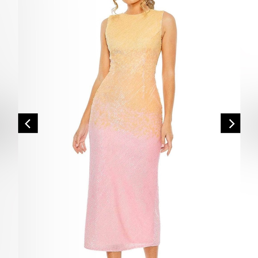 Mac Duggal Sequin Tea Length Dress Mother of the Bride